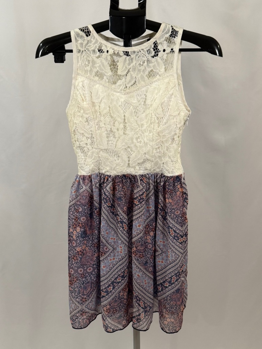 Lace Skater Dress Womens 5 Boho Cottagecore Lace Up Back Fit Flare Festival